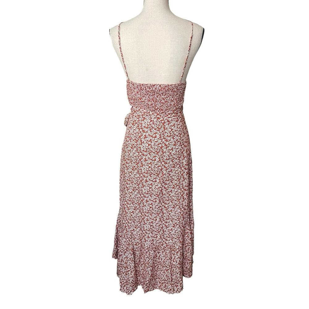 Lulu’s Summer Romance Rust Brown Floral Print Two-Piece Midi Dress Small Boho - Picture 7 of 13